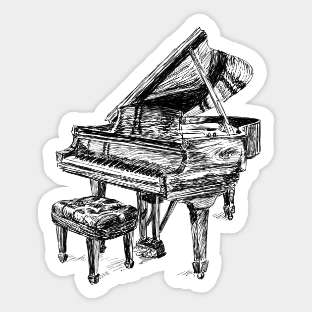 Piano Sketch Sticker by rachelsfinelines